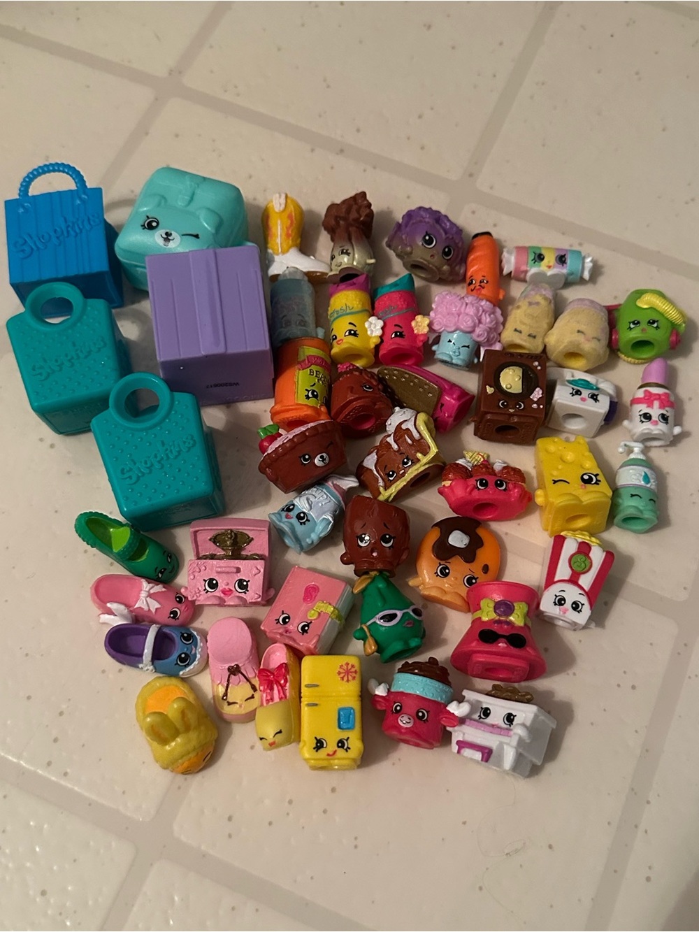 Shopkins Mini Figures lot of 40 plus bags
